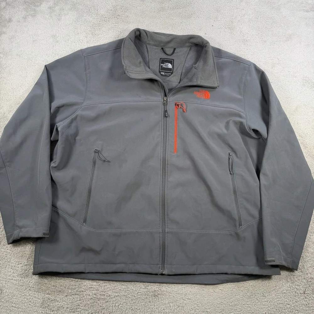 The North Face Jacket Mens 3XL Grey Fleece Full Zip Pocket Long Sleeve Outdoor
